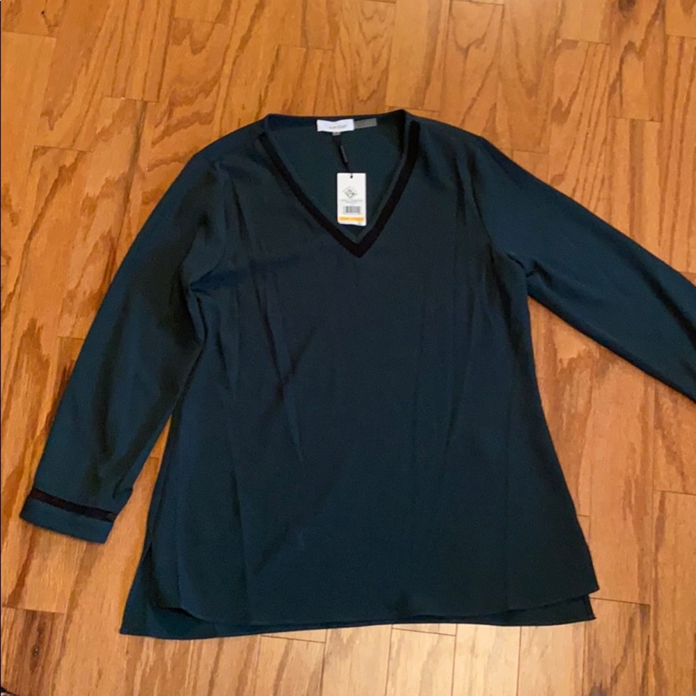 Calvin Klein green blouse. New with tags.